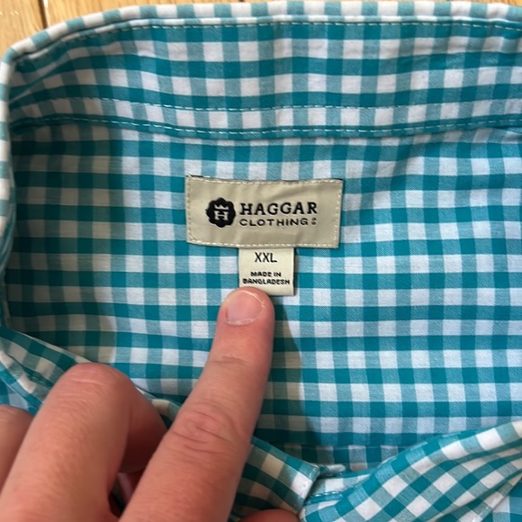 Green Short Sleeve Button up - Picture 2 of 3